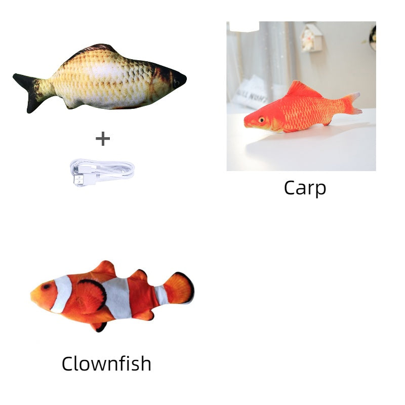 Poisson Électronique Sautillant pour Chat – Jouet Interactif Automatique Sans Herbe à Chat, Rechargeable USB