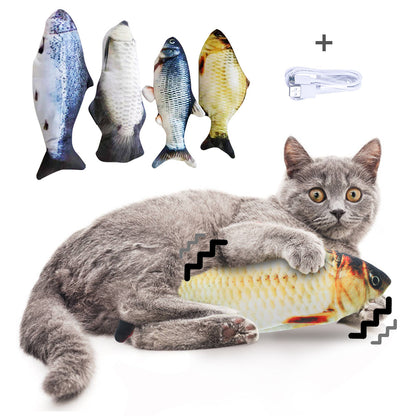 Poisson Électronique Sautillant pour Chat – Jouet Interactif Automatique Sans Herbe à Chat, Rechargeable USB