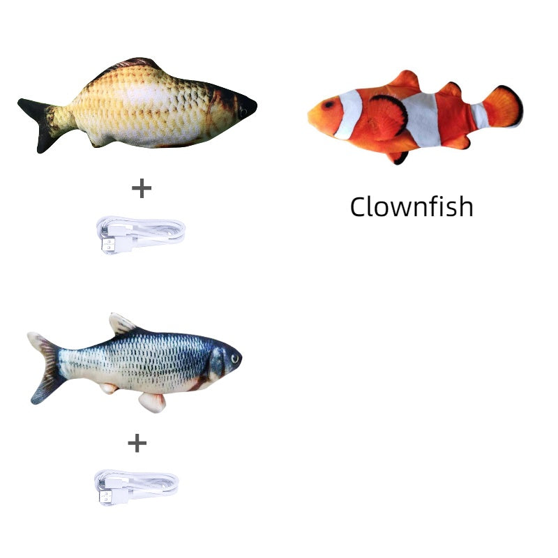 Poisson Électronique Sautillant pour Chat – Jouet Interactif Automatique Sans Herbe à Chat, Rechargeable USB