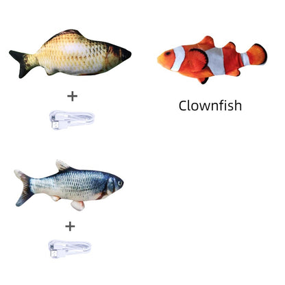 Poisson Électronique Sautillant pour Chat – Jouet Interactif Automatique Sans Herbe à Chat, Rechargeable USB