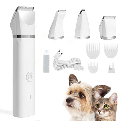 Tondeuse 4-en-1 Rechargeable pour Chiens et Chats – Coupe, Finition et Lime à Griffes Professionnelle