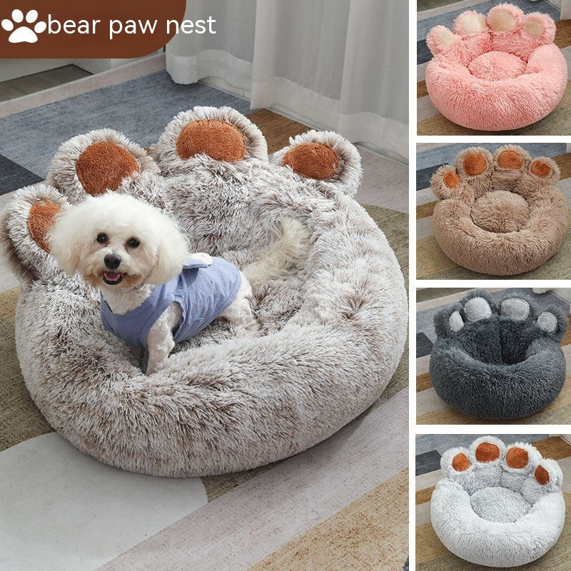 Niche Douillette en Peluche pour Chien – Forme de Main, Chaude et Confortable pour l’Hiver