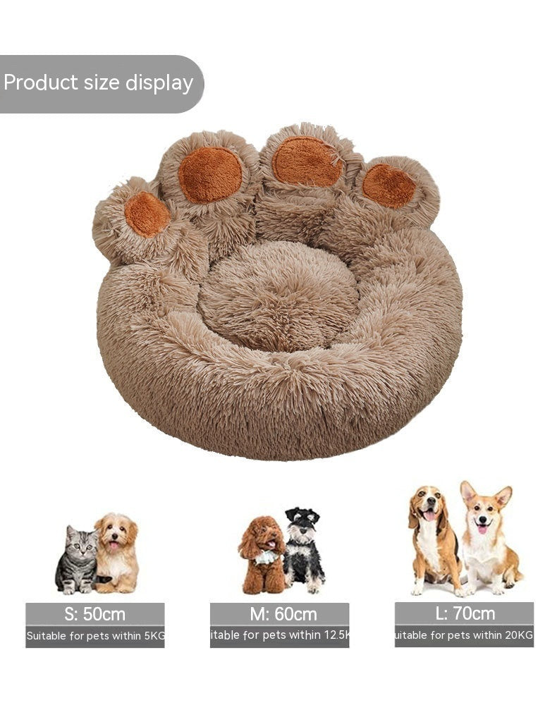 Niche Douillette en Peluche pour Chien – Forme de Main, Chaude et Confortable pour l’Hiver