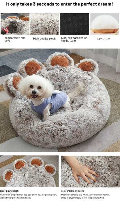 Niche Douillette en Peluche pour Chien – Forme de Main, Chaude et Confortable pour l’Hiver