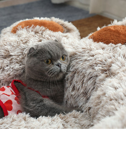 Niche Douillette en Peluche pour Chien – Forme de Main, Chaude et Confortable pour l’Hiver