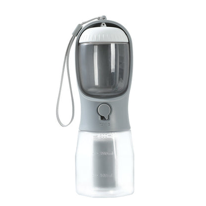 Gourde Multifonction 3-en-1 pour Chien – Eau, Croquettes et Sacs à Déjections – Portable et Pratique