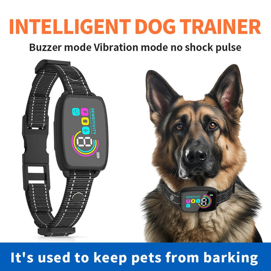 Collier Anti-Aboiement Intelligent pour Chien – Rechargeable, Étanche IP67, Écran HD, Détection AI