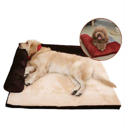 Lit douillet pour chien en velours côtelé
