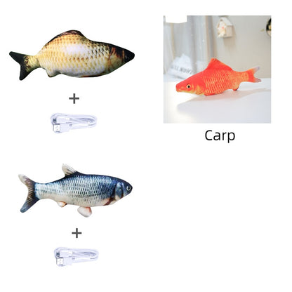 Poisson Électronique Sautillant pour Chat – Jouet Interactif Automatique Sans Herbe à Chat, Rechargeable USB