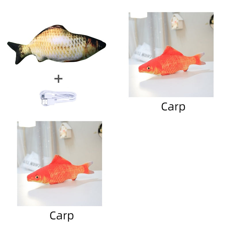 Poisson Électronique Sautillant pour Chat – Jouet Interactif Automatique Sans Herbe à Chat, Rechargeable USB