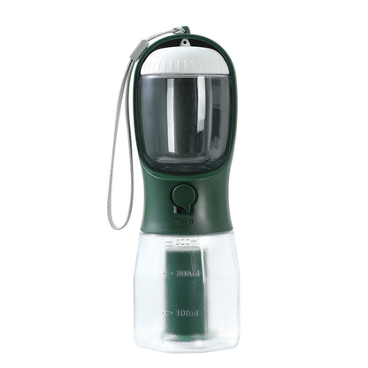 Gourde Multifonction 3-en-1 pour Chien – Eau, Croquettes et Sacs à Déjections – Portable et Pratique