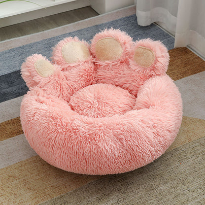 Niche Douillette en Peluche pour Chien – Forme de Main, Chaude et Confortable pour l’Hiver