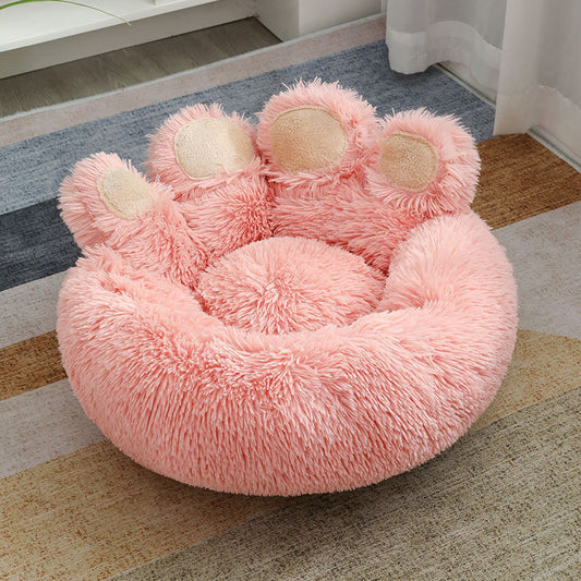 Niche Douillette en Peluche pour Chien – Forme de Main, Chaude et Confortable pour l’Hiver