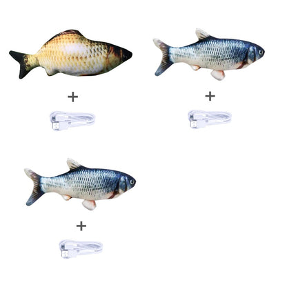 Poisson Électronique Sautillant pour Chat – Jouet Interactif Automatique Sans Herbe à Chat, Rechargeable USB