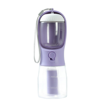 Gourde Multifonction 3-en-1 pour Chien – Eau, Croquettes et Sacs à Déjections – Portable et Pratique