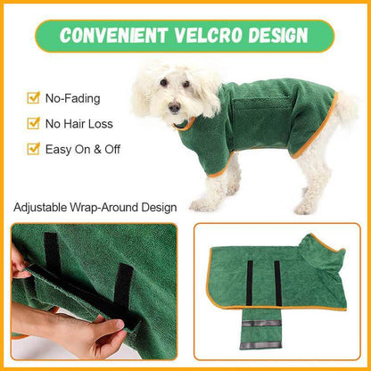 Peignoir Séchage Rapide pour Chien – Microfibre Ultra-Absorbante & Confort Premium