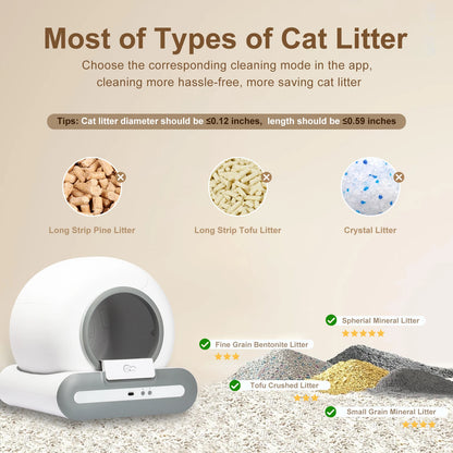 Litière Automatique Intelligente DOEL pour Chat – Nettoyage Automatique, Contrôle via Application, Idéale pour Grands Chats