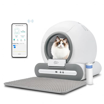 Litière Automatique Intelligente DOEL pour Chat – Nettoyage Automatique, Contrôle via Application, Idéale pour Grands Chats