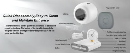 Litière Automatique Intelligente DOEL pour Chat – Nettoyage Automatique, Contrôle via Application, Idéale pour Grands Chats