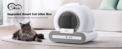 Litière Automatique Intelligente DOEL pour Chat – Nettoyage Automatique, Contrôle via Application, Idéale pour Grands Chats