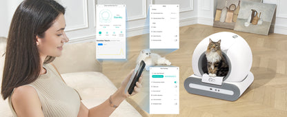 Litière Automatique Intelligente DOEL pour Chat – Nettoyage Automatique, Contrôle via Application, Idéale pour Grands Chats