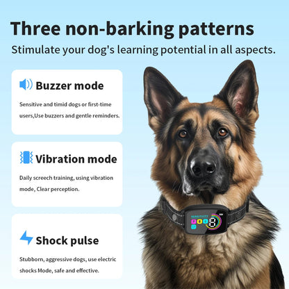 Collier Anti-Aboiement Intelligent pour Chien – Rechargeable, Étanche IP67, Écran HD, Détection AI