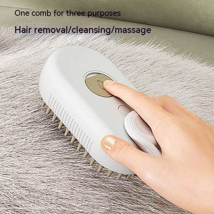 Brosse Vapeur 3-en-1 pour Chat et Chien — Brosse Électrique avec Pulvérisation, Massage, Toilettage et Retrait des Poils