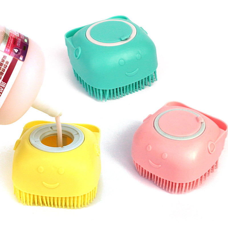 Gant Brosse de Bain en Silicone pour Chiens et Chats – Brosse de Massage Multifonction avec Réservoir de Shampoing