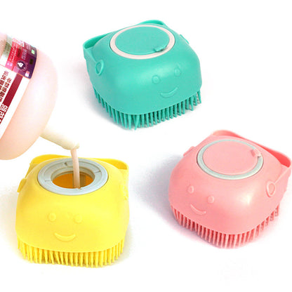 Gant Brosse de Bain en Silicone pour Chiens et Chats – Brosse de Massage Multifonction avec Réservoir de Shampoing