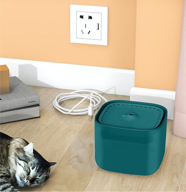 Fontaine à eau bleue pour chat avec filtre circulant 3L